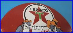 Vintage Texaco Gasoline Sign Gas Pump Plate Porcelain Havoline Cartoon Sign Vintage Texaco Gasoline Sign Gas Pump Plate Porcelain Havoline Cartoon Sign