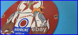 Vintage Texaco Gasoline Sign Gas Pump Plate Porcelain Havoline Cartoon Sign Vintage Texaco Gasoline Sign Gas Pump Plate Porcelain Havoline Cartoon Sign