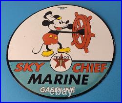 Vintage Texaco Gasoline Sign Marine Sky Chief Porcelain Gas Pump Sign Vintage Texaco Gasoline Sign Marine Sky Chief Porcelain Gas Pump Sign
