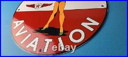 Vintage Texaco Gasoline Sign Pinup Girl Sign Gas Motor Oil Pump Porcelain Sign