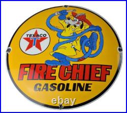 Vintage Texaco Gasoline Sign Porcelain Disney Goofy Fire Chief Gas Pump Sign Vintage Texaco Gasoline Sign Porcelain Disney Goofy Fire Chief Gas Pump Sign