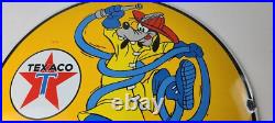 Vintage Texaco Gasoline Sign Porcelain Disney Goofy Fire Chief Gas Pump Sign Vintage Texaco Gasoline Sign Porcelain Disney Goofy Fire Chief Gas Pump Sign