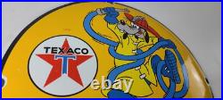 Vintage Texaco Gasoline Sign Porcelain Disney Goofy Fire Chief Gas Pump Sign Vintage Texaco Gasoline Sign Porcelain Disney Goofy Fire Chief Gas Pump Sign