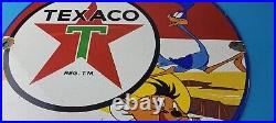 Vintage Texaco Gasoline Sign Red Star Road Runner Gas Pump Service Sign