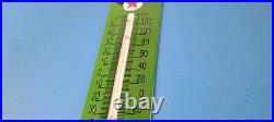 Vintage Texaco Gasoline Sign Service Gas Pump Ad Sign on Porcelain Thermometer