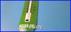 Vintage Texaco Gasoline Sign Service Gas Pump Ad Sign on Porcelain Thermometer