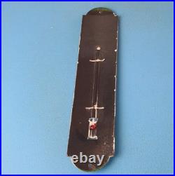 Vintage Texaco Gasoline Sign Service Gas Pump Ad Sign on Porcelain Thermometer