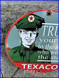 Vintage Texaco Gasoline Sign Sign, Gas Pump Porcelain Sign Plate Oil