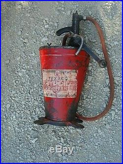 Vintage Texaco Grease Oil Gun Greaser Antique Gas Pump Sign Lubster Oiler