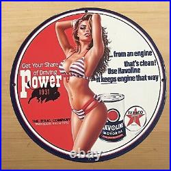 Vintage Texaco Havoline Porcelain Sign Gas Motor Oil Service Station Pump Plate Vintage Texaco Havoline Porcelain Sign Gas Motor Oil Service Station Pump Plate