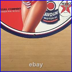 Vintage Texaco Havoline Porcelain Sign Gas Motor Oil Service Station Pump Plate Vintage Texaco Havoline Porcelain Sign Gas Motor Oil Service Station Pump Plate