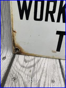 Vintage Texaco Inc Porcelain Warning Sign Oil Gas Pump Equipment