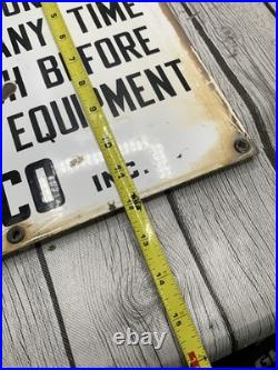 Vintage Texaco Inc Porcelain Warning Sign Oil Gas Pump Equipment