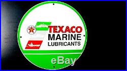 Vintage Texaco Marine Life Porcelain Sign Pump Plate Gas Oil Serevice Station Nr