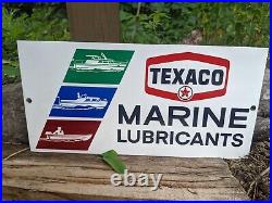 Vintage Texaco Marine Lubricants Gasoline Porcelain Gas Pump Sign 12 X 6 Vintage Texaco Marine Lubricants Gasoline Porcelain Gas Pump Sign 12 X 6