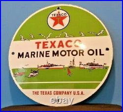 Vintage Texaco Marine Porcelain Gas Motor Service Station Pump Plate Sign Vintage Texaco Marine Porcelain Gas Motor Service Station Pump Plate Sign