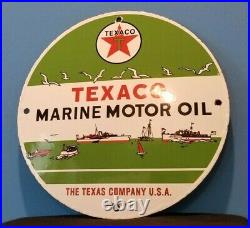 Vintage Texaco Marine Porcelain Gas Motor Service Station Pump Plate Sign Vintage Texaco Marine Porcelain Gas Motor Service Station Pump Plate Sign