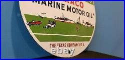 Vintage Texaco Marine Porcelain Gas Motor Service Station Pump Plate Sign Vintage Texaco Marine Porcelain Gas Motor Service Station Pump Plate Sign