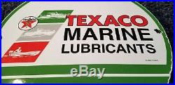 Vintage Texaco Marine Porcelain Gas Oil Service Station Pump Lubricants Sign