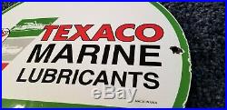 Vintage Texaco Marine Porcelain Gas Oil Service Station Pump Lubricants Sign