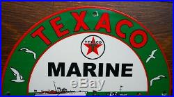 Vintage Texaco Marine Porcelain Sign Nautical Gas Oil Pump Plate Service Station
