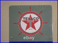 Vintage Texaco Marine White Gasoline Porcelain Pump Plate circa 1963