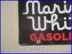 Vintage Texaco Marine White Gasoline Porcelain Pump Plate circa 1963