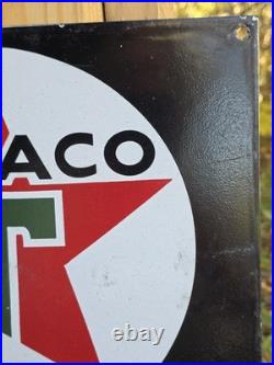 Vintage Texaco Mechanic On Duty Porcelain Gas Station Sign 12 X 16