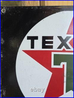 Vintage Texaco Mechanic On Duty Porcelain Gas Station Sign 12 X 16