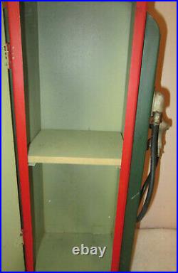 Vintage Texaco Metal Fire Chief Gas Pump Cabinet with Shelf Model C-70, 25 Tall