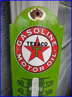 Vintage Texaco Motor Oil Advertising Gasoline Thermometer Sign