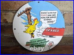 Vintage Texaco Motor Oil Fast Service Porcelain Gas Station Pump Sign 10