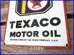 Vintage Texaco Motor Oil Golden Oil Porcelain Service Pump Station Gasoline Sign