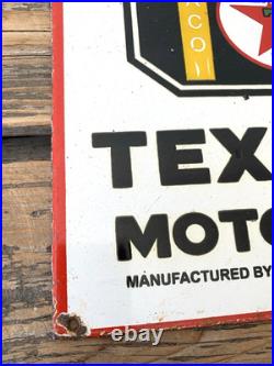 Vintage Texaco Motor Oil Golden Oil Porcelain Service Pump Station Gasoline Sign