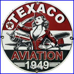 Vintage Texaco Motor Oil Porcelain Sign Texas Gasoline Gas Station Pump Plate