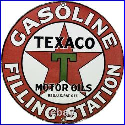 Vintage Texaco Motor Oil Porcelain Sign Texas Gasoline Gas Station Pump Plate Vintage Texaco Motor Oil Porcelain Sign Texas Gasoline Gas Station Pump Plate