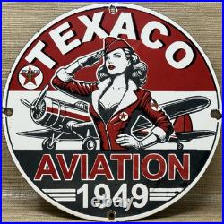Vintage Texaco Motor Oil Porcelain Sign Texas Gasoline Gas Station Pump Plate
