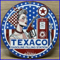 Vintage Texaco Motor Oil Porcelain Sign Texas Gasoline Gas Station Pump Plate Vintage Texaco Motor Oil Porcelain Sign Texas Gasoline Gas Station Pump Plate