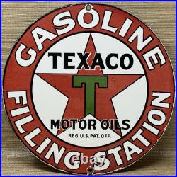 Vintage Texaco Motor Oil Porcelain Sign Texas Gasoline Gas Station Pump Plate Vintage Texaco Motor Oil Porcelain Sign Texas Gasoline Gas Station Pump Plate
