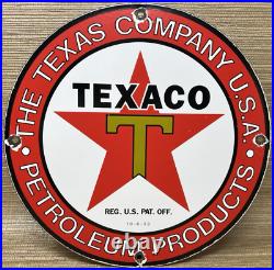 Vintage Texaco Motor Oil Porcelain Sign Texas Gasoline Gas Station Pump Plate Vintage Texaco Motor Oil Porcelain Sign Texas Gasoline Gas Station Pump Plate