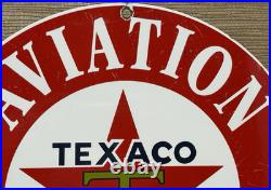 Vintage Texaco Motor Oil Porcelain Sign Texas Gasoline Gas Station Pump Plate