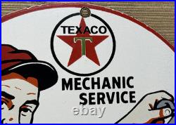 Vintage Texaco Motor Oil Porcelain Sign Texas Gasoline Gas Station Pump Plate