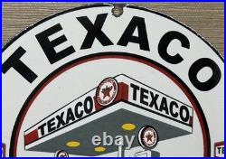 Vintage Texaco Motor Oil Porcelain Sign Texas Gasoline Gas Station Pump Plate
