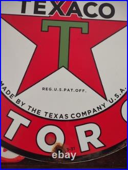 Vintage Texaco Motor Oil Porcelain Sign Texas Gasoline Gas Station Pump Plate Vintage Texaco Motor Oil Porcelain Sign Texas Gasoline Gas Station Pump Plate