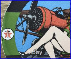 Vintage Texaco Motor Oil Porcelain Sign Texas Gasoline Gas Station Pump Plate