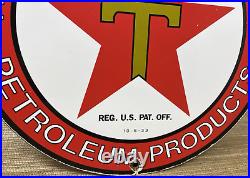 Vintage Texaco Motor Oil Porcelain Sign Texas Gasoline Gas Station Pump Plate Vintage Texaco Motor Oil Porcelain Sign Texas Gasoline Gas Station Pump Plate