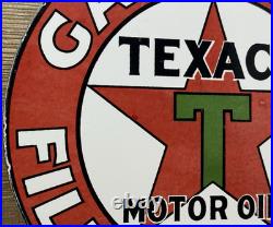 Vintage Texaco Motor Oil Porcelain Sign Texas Gasoline Gas Station Pump Plate Vintage Texaco Motor Oil Porcelain Sign Texas Gasoline Gas Station Pump Plate
