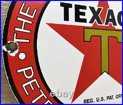 Vintage Texaco Motor Oil Porcelain Sign Texas Gasoline Gas Station Pump Plate Vintage Texaco Motor Oil Porcelain Sign Texas Gasoline Gas Station Pump Plate