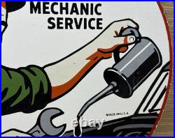 Vintage Texaco Motor Oil Porcelain Sign Texas Gasoline Gas Station Pump Plate