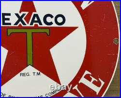 Vintage Texaco Motor Oil Porcelain Sign Texas Gasoline Gas Station Pump Plate